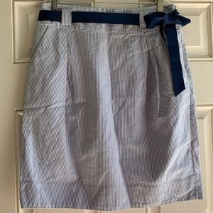 Anthropology Edme & Esyllte Stripe blue skirt.